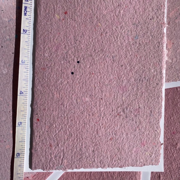 Recycled Paper Notecards Artisanal pink purple 10 + 11 envelopes - Picture 4 of 15